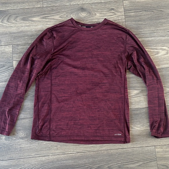 Tek Gear Men's Maroon Long Sleeve Tee - Picture 1 of 6